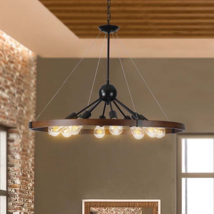 Chandelier Storage Racking Akari 8-Light Rustic Farmhouse Hanging Rack Chandelier