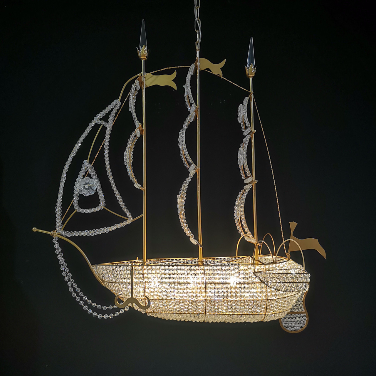 Akari Crystal Boat Chandelier 34