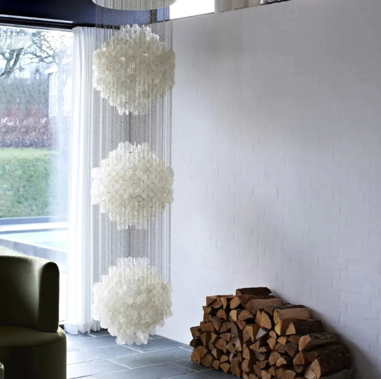 せら Verpan Fun Capiz Shell Chandelier
