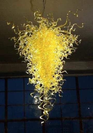 Luxury Italian Blue Color Hand Blown Chandelier