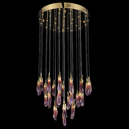 Eggplant Rock Crystal Chandelier Lighting