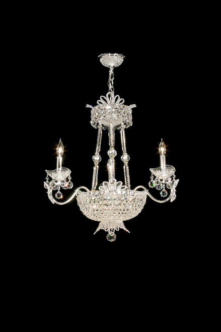 Princess Chandelier with 3 Lights; Gold Accents Only