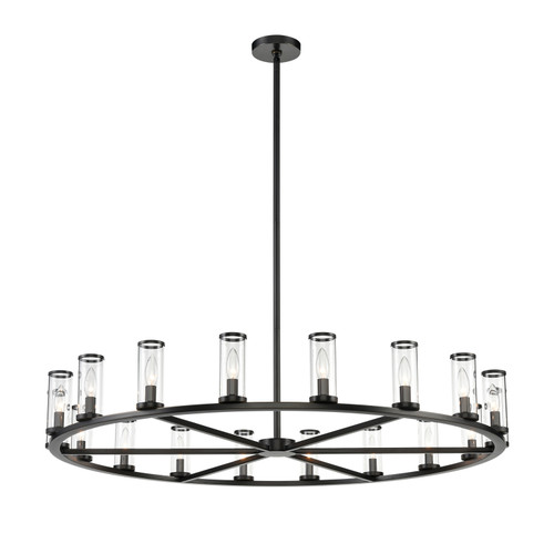 Revolve Clear Glass/Urban Bronze 18 Lights Chandeliers