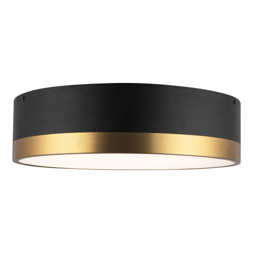 Brisbane 16-in Aged Gold/Matte Black 3 Lights Flush Mount