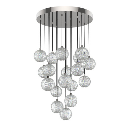 Marni 21-in Polished Nickel LED Multi Pendant