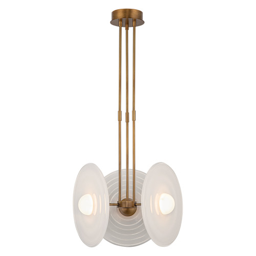 Harbour 18-in Vintage Brass/Glossy Opal LED Pendant