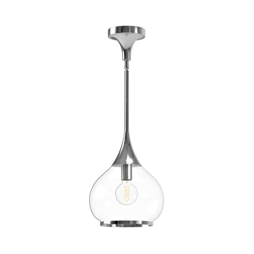 Hazel 10-in Chrome/Clear Glass 1 Light Pendant