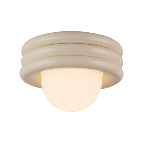 Harvey 12-in Pearl White Socket Semi-Flush Mount
