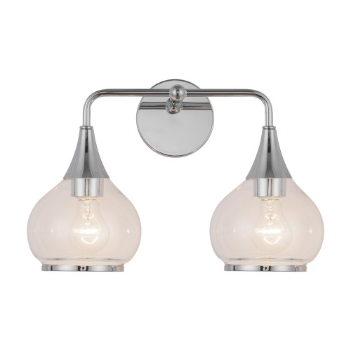 Hazel 17-in Chrome/Clear Glass 2 Lights Vanity