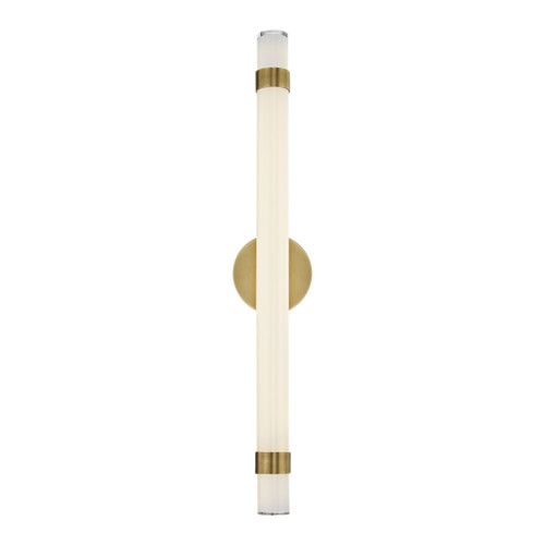 Madison 30-in Vintage Brass/Glossy Opal LED Wall/Vanity