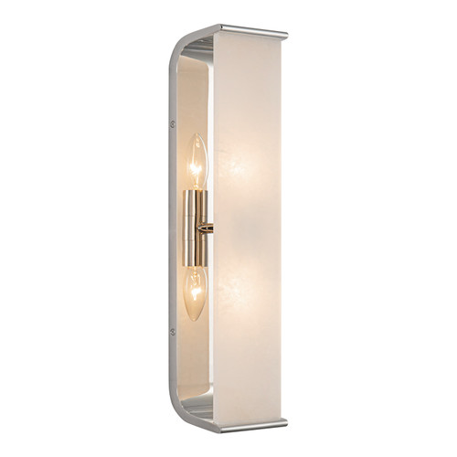 Abbott 19-in Polished Nickel/Alabaster 2 Lights Wall/Vanity