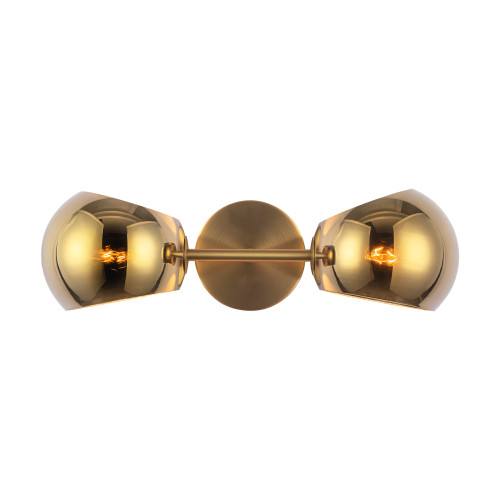 Willow 17-in Brushed Gold/Copper Glass 2 Lights Wall/Vanity