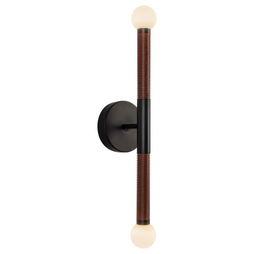 Arden 23-in Matte Black/Opal Glass LED Wall/Vanity Light