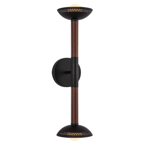 Arden 23-in Matte Black/Opal Glass LED Wall/Vanity Light