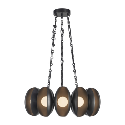 Cortez 25-in Vintage Brass dimmable LED Chandelier - Urban Bronze