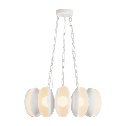 Cortez 25-in Vintage Brass dimmable LED Chandelier - Antique White