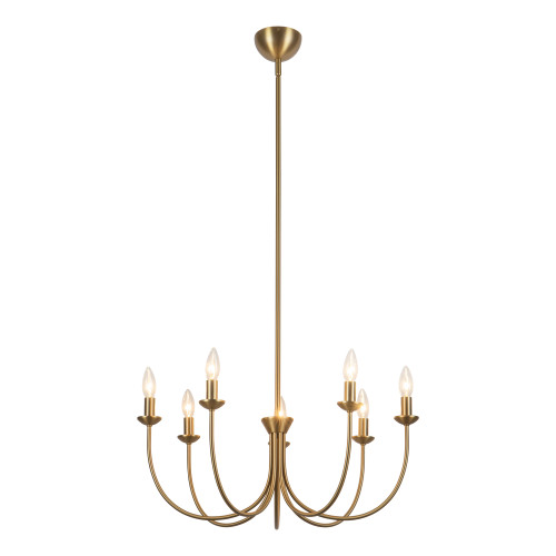 Ember 26-in Matte Black Chandelier - Brushed Gold