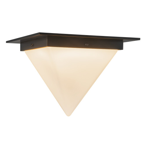Mineral 11-in (9-in Height) Urban Bronze Triangular Flush Mount with Opal Glass - Urban Bronze/Matte Opal Glass