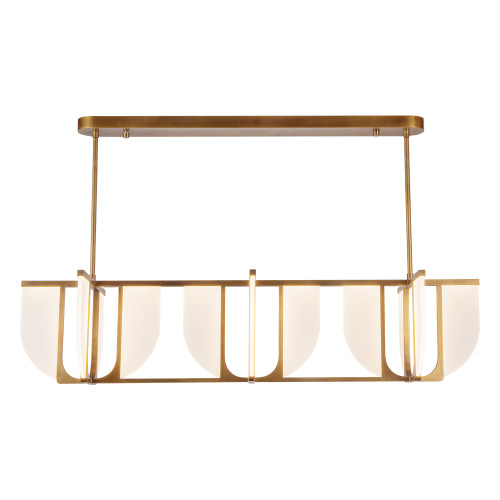Anders 59-in Urban Bronze dimmable LED Linear Pendant - Vintage Brass