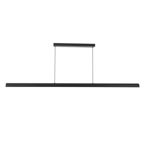 Dottie 5-ft Brown Walnut dimmable LED Linear Pendant - Matte Black