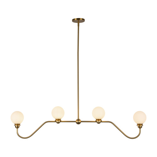 Beckett 49-in Matte Black Linear Pendant - Brushed Gold