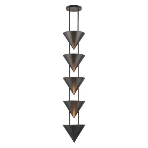 Versus 48-in Patina Brass 5 Light Pendant - Aged Steel