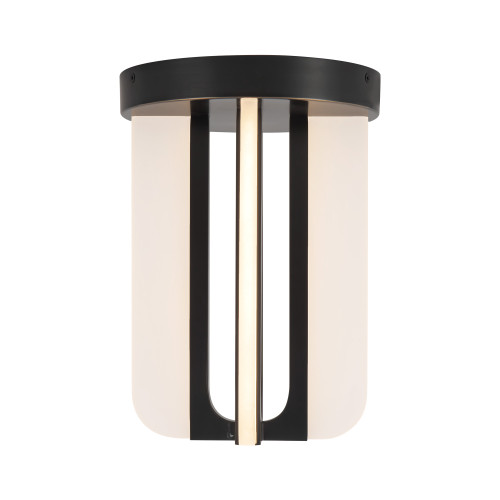 Anders 8-in Vintage Brass dimmable LED Semi-Flush Mount - Urban Bronze