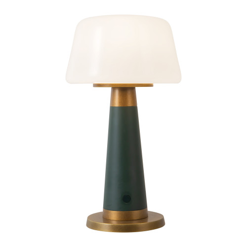 Clemence 11-in Burgundy dimmable LED Table Lamp - Pine Green