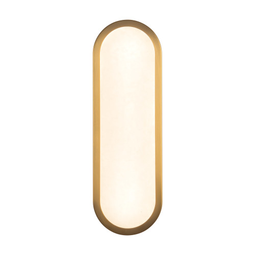 Evelyn 16-in Alabaster dimmable LED Bathroom Wall/Vanity Light with Brushed Gold Finish - Brushed Gold/Alabaster