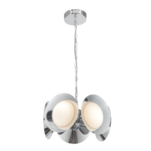 Cleo 16-in Chrome/Opal Glass LED Chandelier