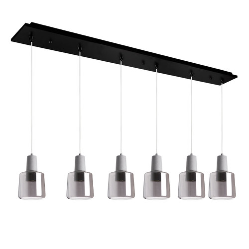 Samson 42-in Black/Smoked Glass 6-Light Multi Pendant
