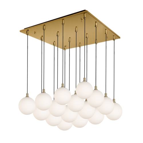 Bolla 21-in Brushed Gold/Opal Glass 16-Light Multi Pendant