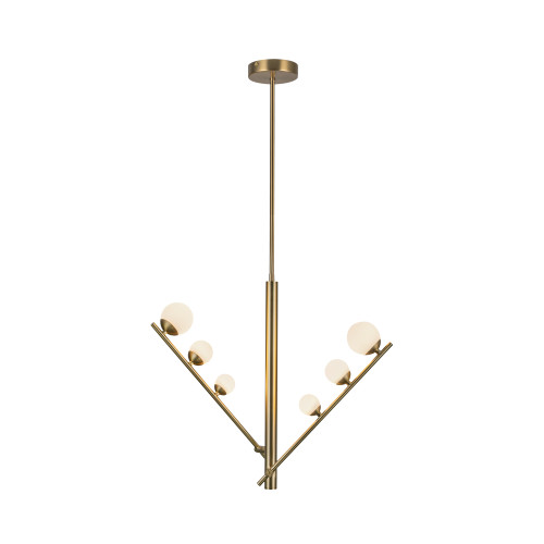 Cypress 23-in Brushed Gold/Opal Glass LED Pendant