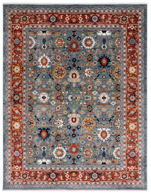 Lauren Ralph Lauren Collection Allington LRL1108 Rug, Blue/Rust Lauren Ralph Lauren Collection Allington LRL1108 Rug, Blue/Rust