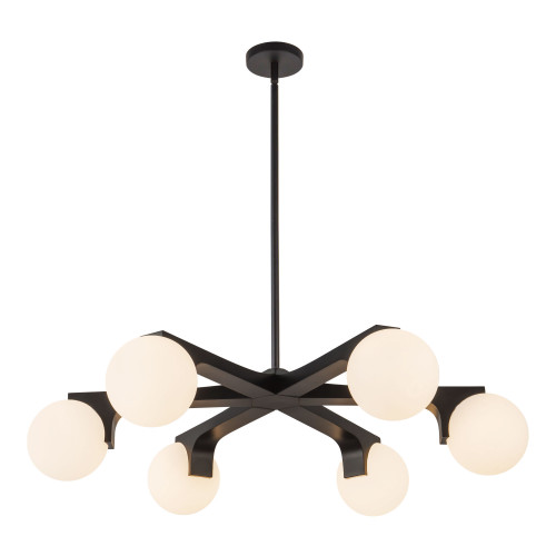 Briar 37-in Black Chandelier with Opal Glass - Black