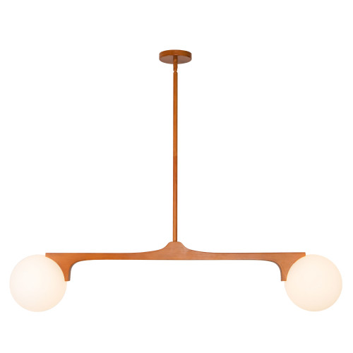 Briar 47-in Brushed Gold Linear Pendant - Teak