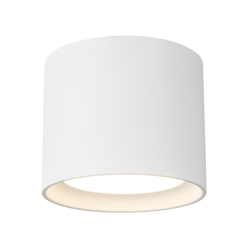 Uma 7-in (6-in Height) White dimmable LED Semi-Flush Mount - White