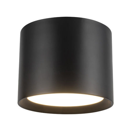 Uma 9-in White dimmable LED Semi-Flush Mount - Black