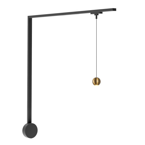 Faria 1 Light Black dimmable 4000K LED Trilo Track Wall Kit - Brushed Gold - 4000K