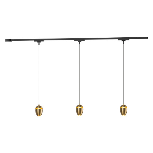 Eloa 3 Light White dimmable 4000K LED Trilo Track Ceiling Kit - Brushed Gold - 4000K