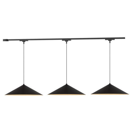 Luiz 3 Light Black dimmable 4000K LED Trilo Track Ceiling Kit - Black - 3000K