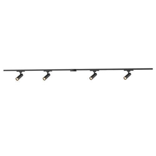 Paolo 4 Light (1-in) Brushed Gold dimmable 4000K LED Trilo Track Ceiling Kit - Black - 4000K