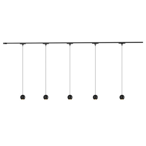 Faria 5 Light White dimmable 4000K LED Trilo Track Ceiling Kit - Black - 3000K