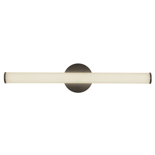 Vire 24-in Brushed Nickel dimmable LED Wall/Vanity Light with Ribbed Opal Diffuser - Black
