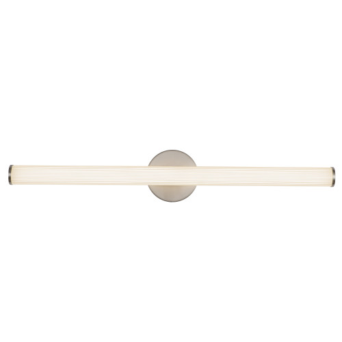Vire 30-in Brushed Nickel dimmable LED Wall/Vanity Light with Ribbed Opal Diffuser - Brushed Nickel
