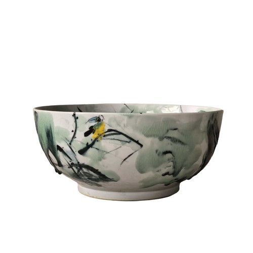 Serene Lotus Porcelain Decorative Bowl