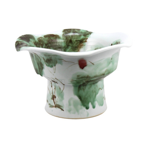 Harmony Lotus Blossom Porcelain Pedestal Vessel Medium