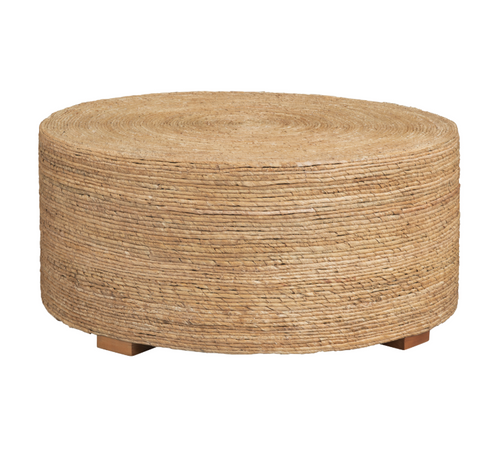 Tan Banana Rope Round Coffee Table