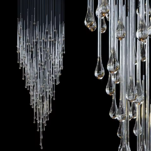 Custom Transparent Clear Teardrop Glass Art Pendant Light