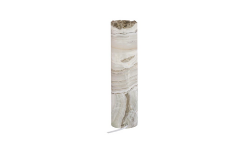 Onyx Cylindrical Lamp, White, Rustic Edge